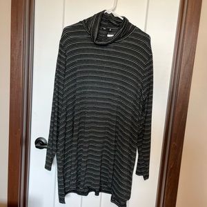 Lane Bryant Turtleneck, black and Metalic stripe long sleeve shirt Size 22/24NWT
